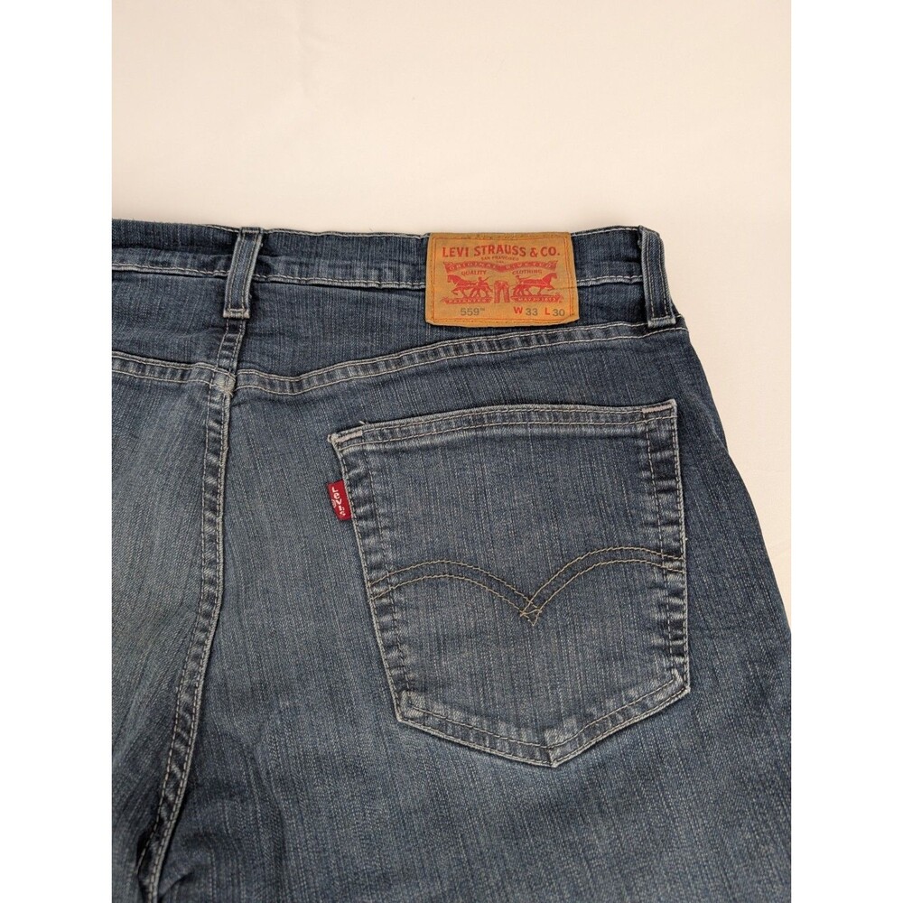 Men's 33x30 Levi’s 559 Jeans Blue Light Wash Denim Relaxed Fit Straight Leg